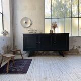 Brutalist black sideboard from the 60s