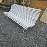 Old cast iron garden bench and wooden slats