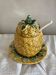 Jam pot, pineapple sugar bowl in slip