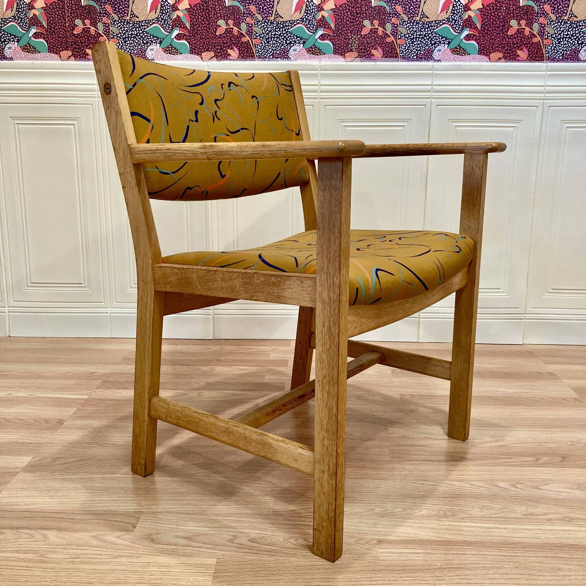 Set of 6 armchairs stamped Hans Wegner "Scandinavian design" 1960.