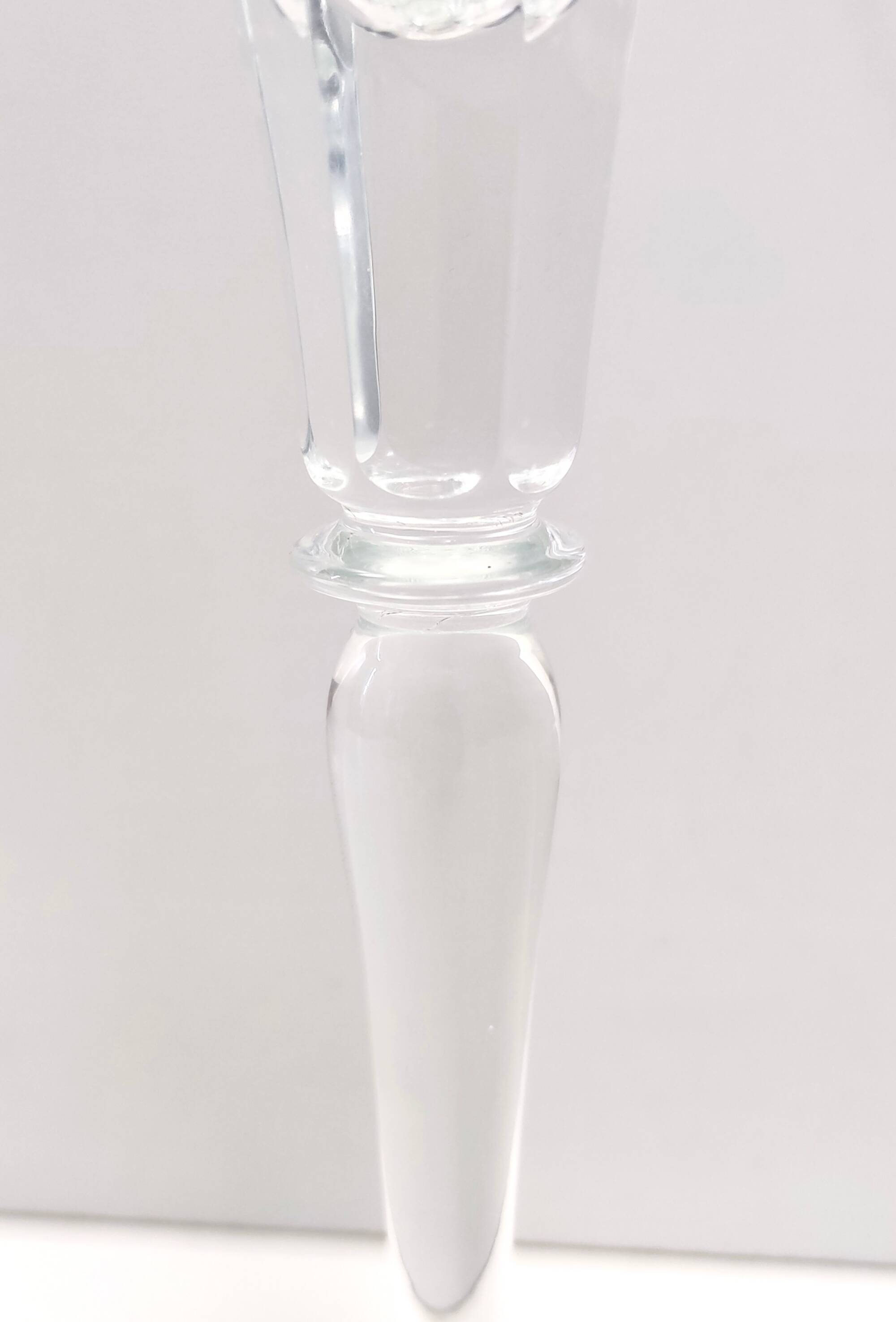 Pair of Vintage Transparent Crystal Flutes attributed to Baccarat