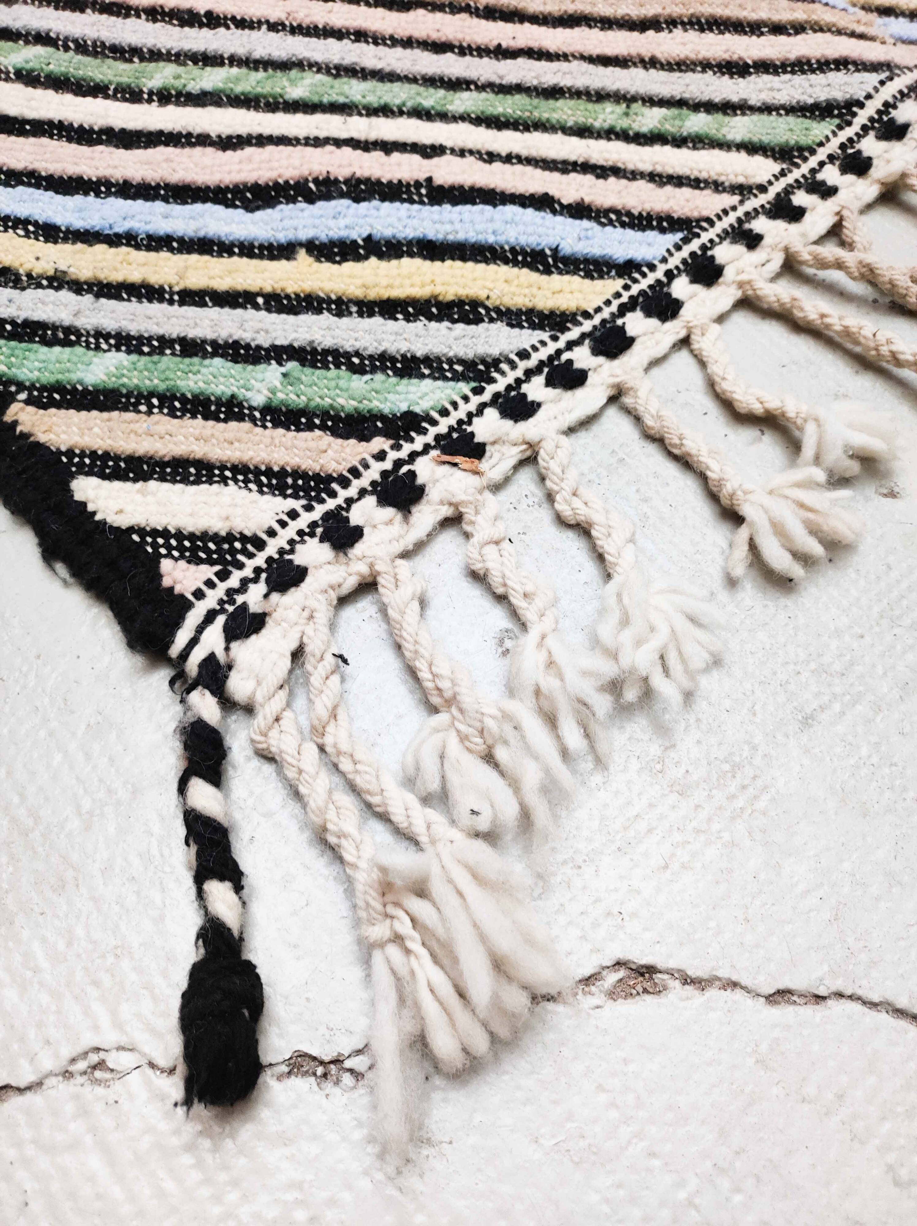 Moroccan Berber kilim Zanafi colorful new 100% wool 3.24x1.97m