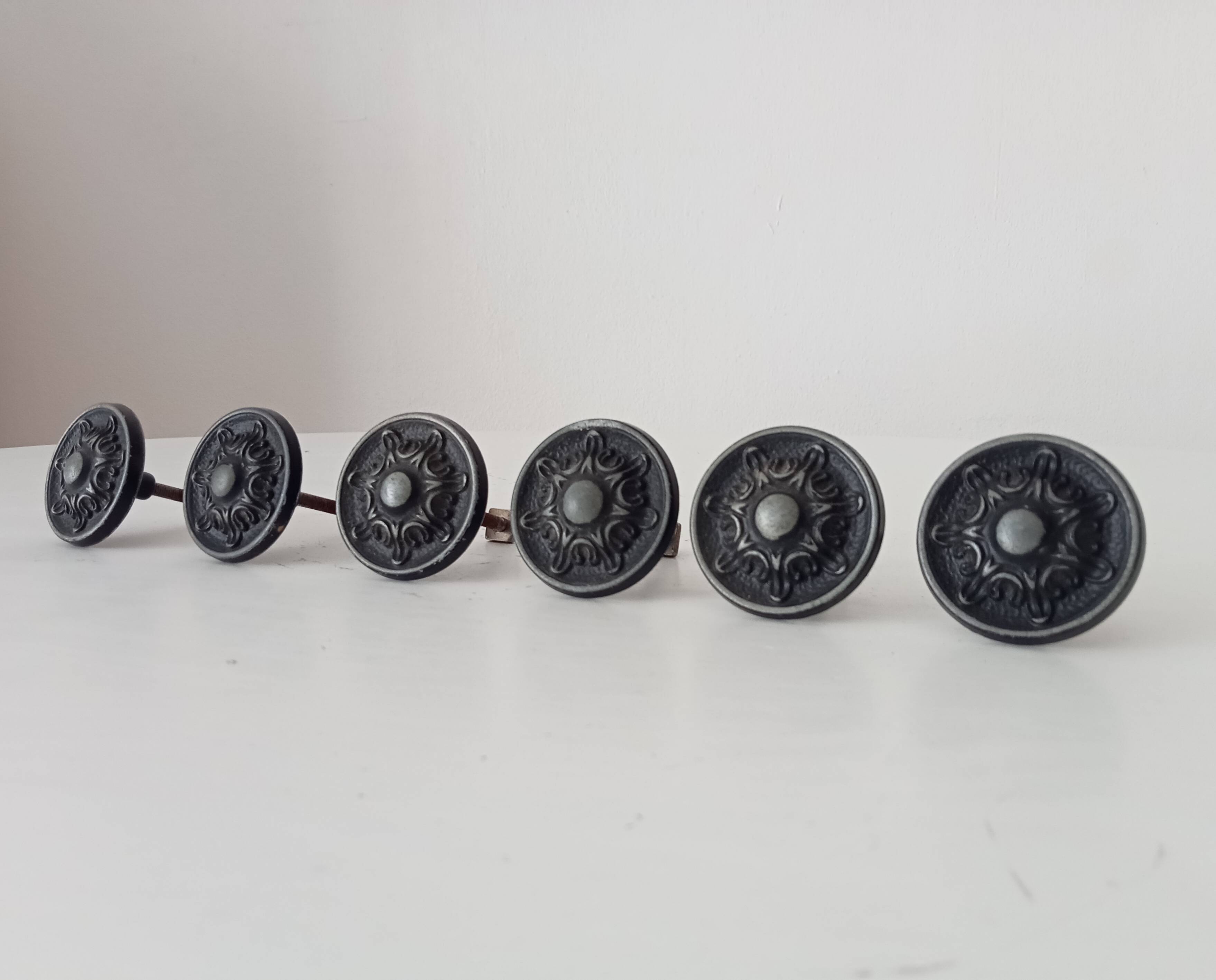 Pair of solid aluminium Victorian-style handles