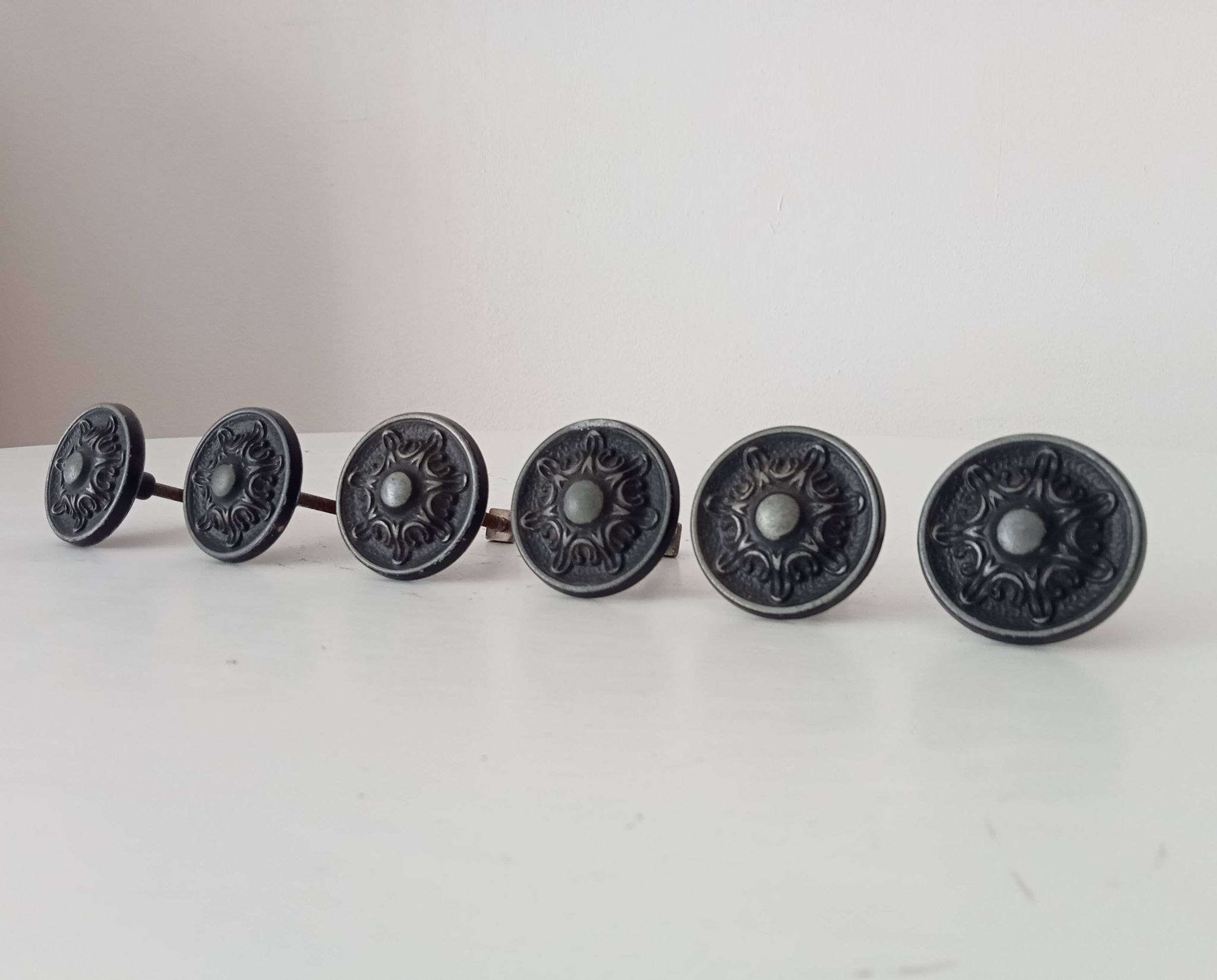 Pair of solid aluminium Victorian-style handles