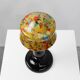 French Art Deco Table Lamp with Multicolored Spatter Glass Shade and Black