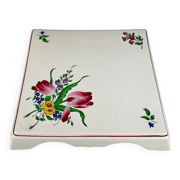 Dessous de plat KG Lunéville, modèle ''Réverbère'', motif tulipe