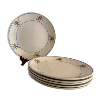 6 Gien dessert plates, Nice model, 1950