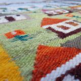 Kilim rug "Kolonia" by Piotr Grabowski for Cepelia handmade Poland 70s, 70x105