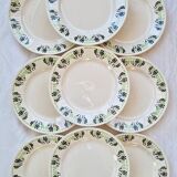 Set of 9 flat plates Paulette H.B.C Choisy le Roi