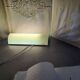 Rectangular wall light 1990 in frosted glass and silver metal