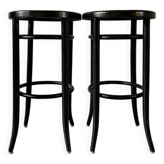 Lot de 2 tabourets noirs vintage
