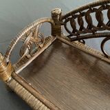 Brown rattan wall shelf