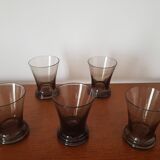 Set of 5 small black glasses