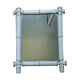 Miroir bambou peint en blanc décoration campagne bohème vintage années 50