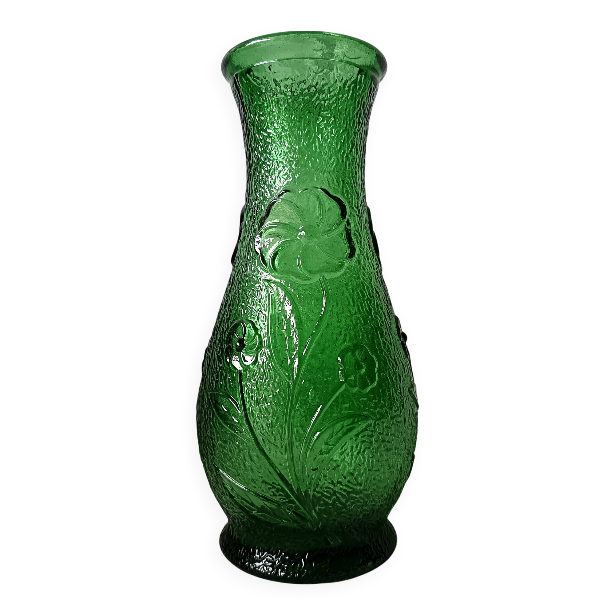 Large green glass vase circa 1950/1960, constantin italy