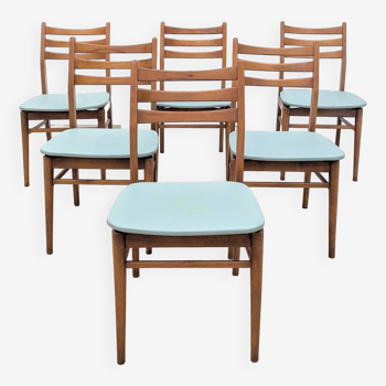 Suite of 6 Scandinavian teak chairs