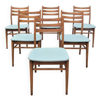 Suite of 6 Scandinavian teak chairs