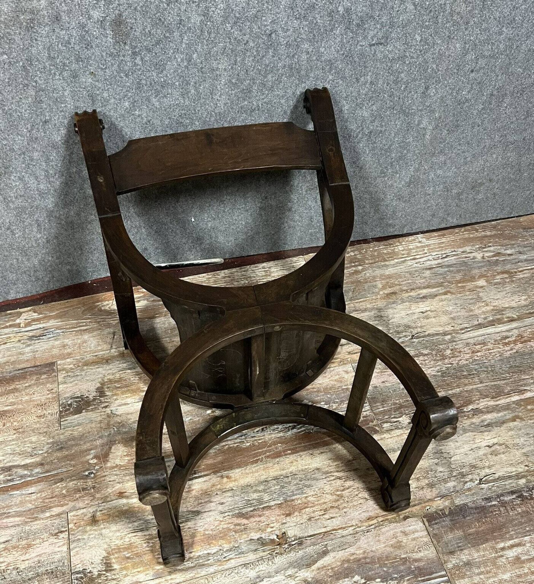 Dagobert Renaissance style armchair in solid wood, 19th century, circa 1850