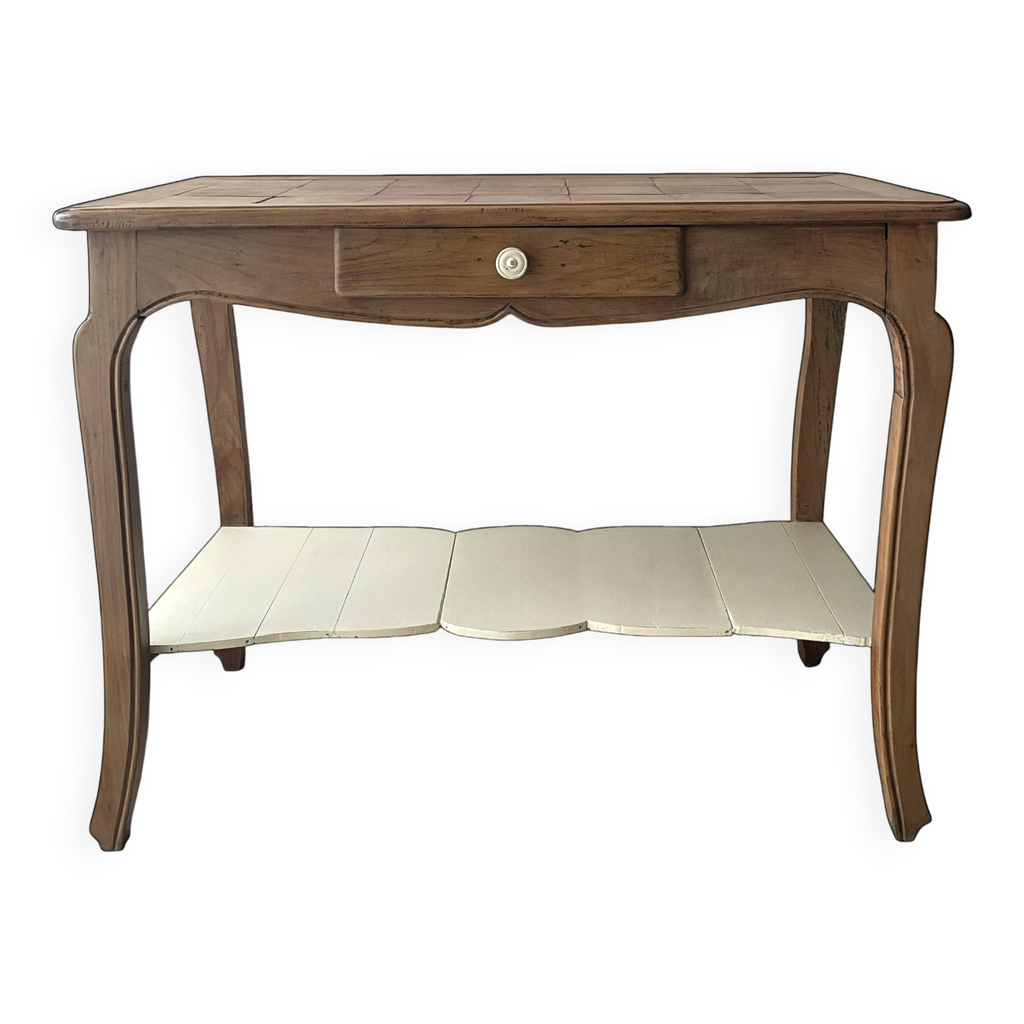 Antique console in solid cherry wood in Louis XV style.