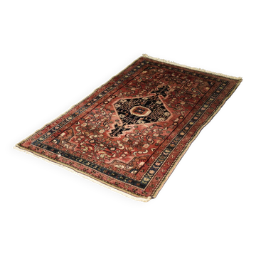 Vintage Hand-Woven Oriental Middle Eastern Zanjan Hamadan Rug, 1960s