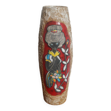 Grand vase vintage céramique 35cm - Giulianelli San Marino - 60s