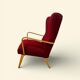 Vintage Scandinavian armchair with a high back / single seat