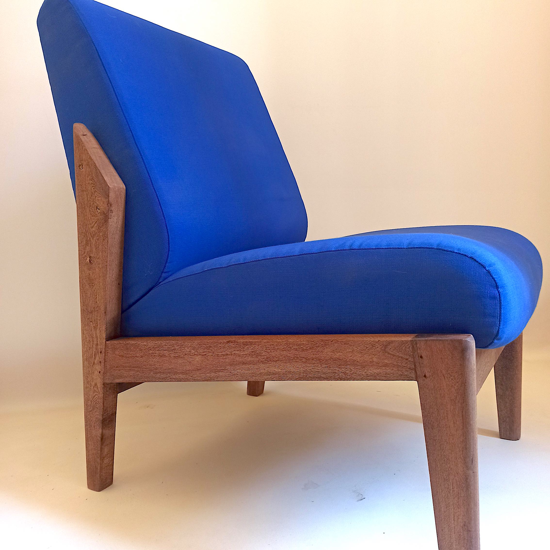 Pair of solid teak armchairs 50s