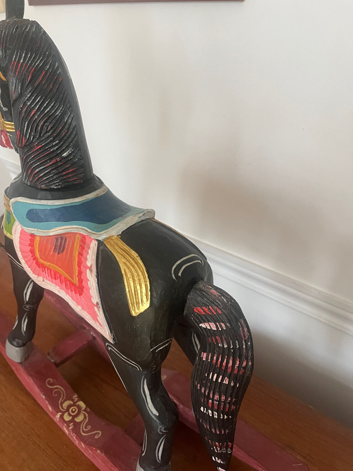 Antique wooden rocking horse