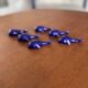 set of 6 vintage ceramic knife rests - blue whale shape