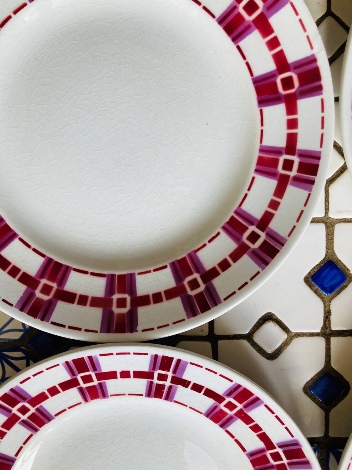 X6 Stuart Moulins des loups France flat plates - vintage-retro-kitchen