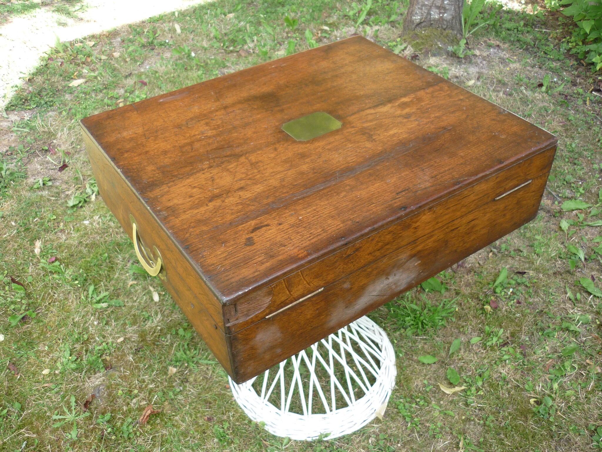 Trunk wooden chest "Odiot Goldsmith in Paris" XIX century