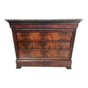 Commode secrétaire Louis Philippe en acajou XIX siècle