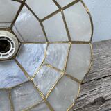 Mother-of-pearl and brass pendant light