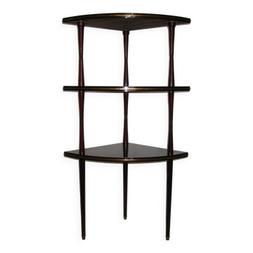 Etagère d' angle sur pieds des années 60