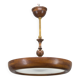Large wooden art deco ufo chandelier, 1930s