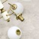 Mid-century Italian Brass and Opaline Chandelier, 50s