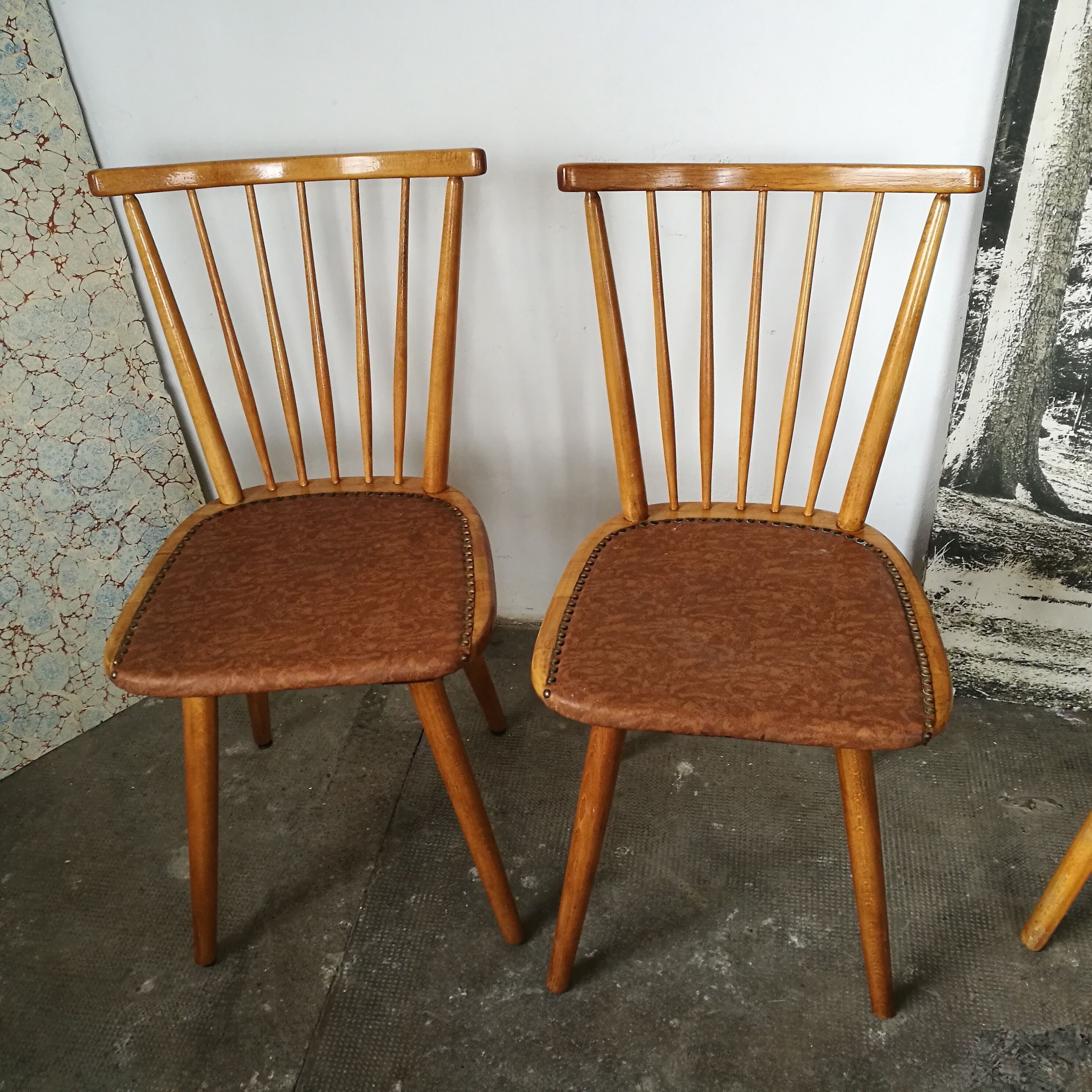 Set of 6 vintage chairs with mismatched bars