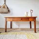 Low farmhouse table with drawer - L100