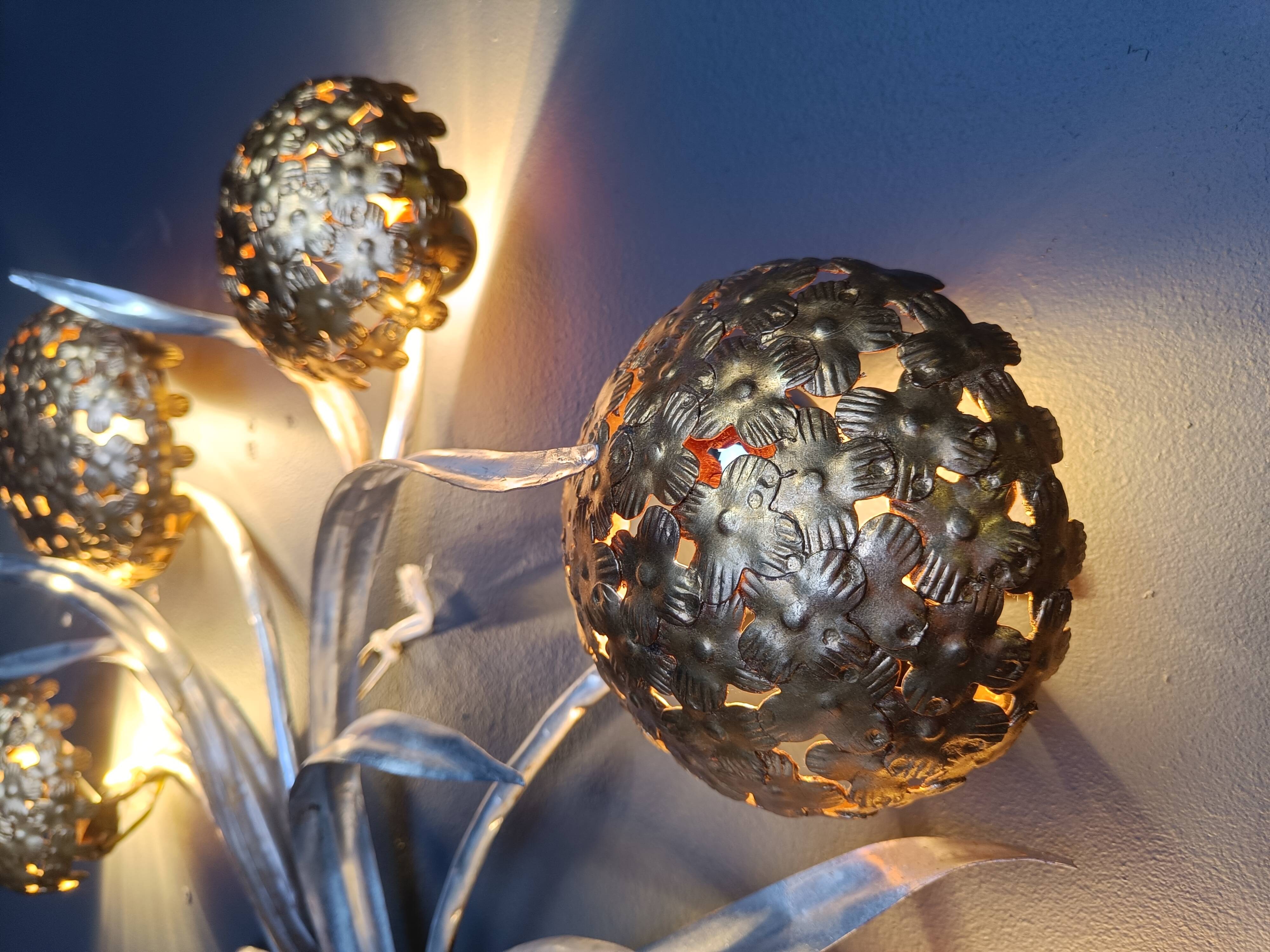 Vintage floral  wall lamp by Hans Kögl , 1970s