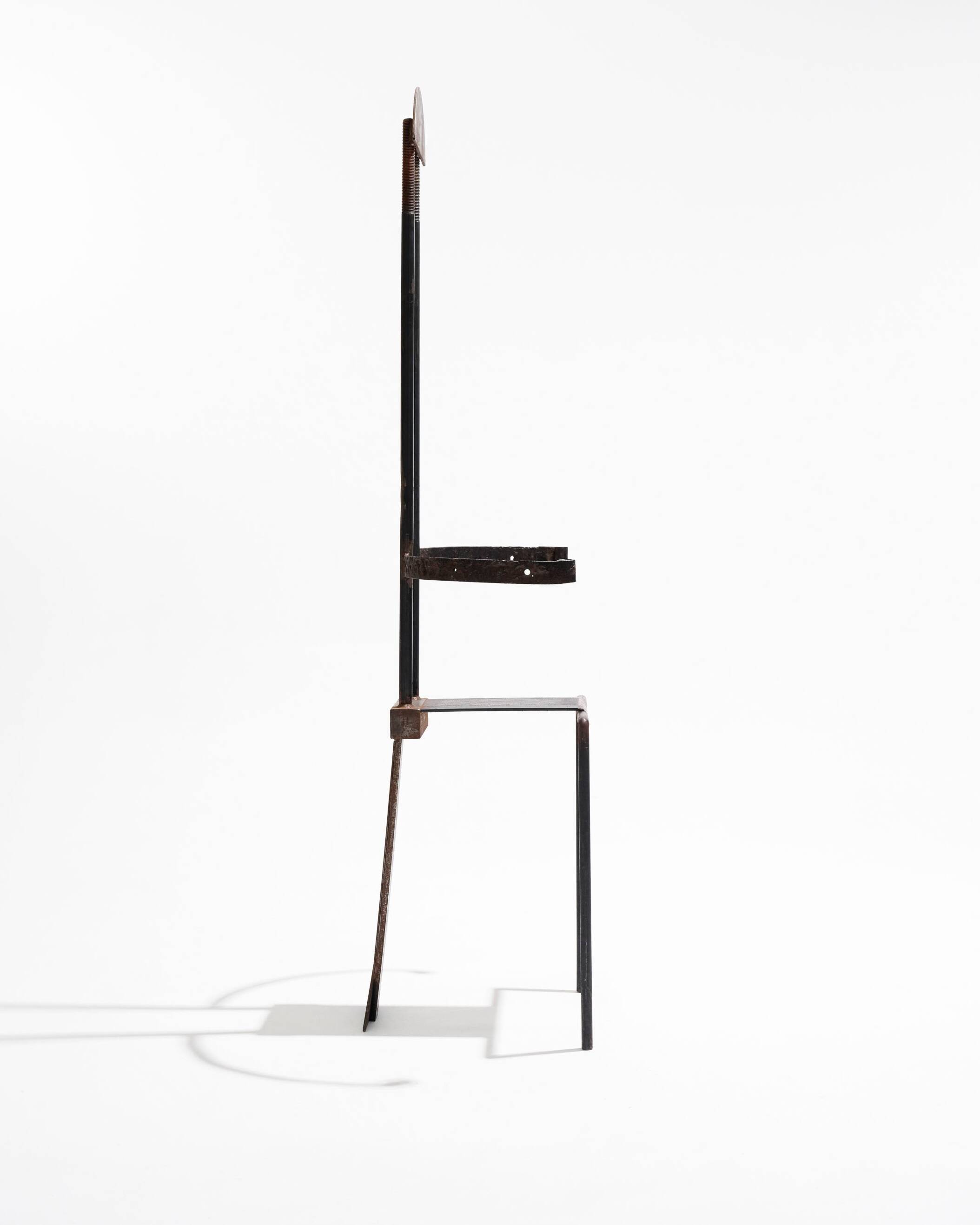 Sculptural steel chair, 1980s