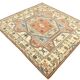 Salmon & Cream Square Persian Rug, 194x212Cm