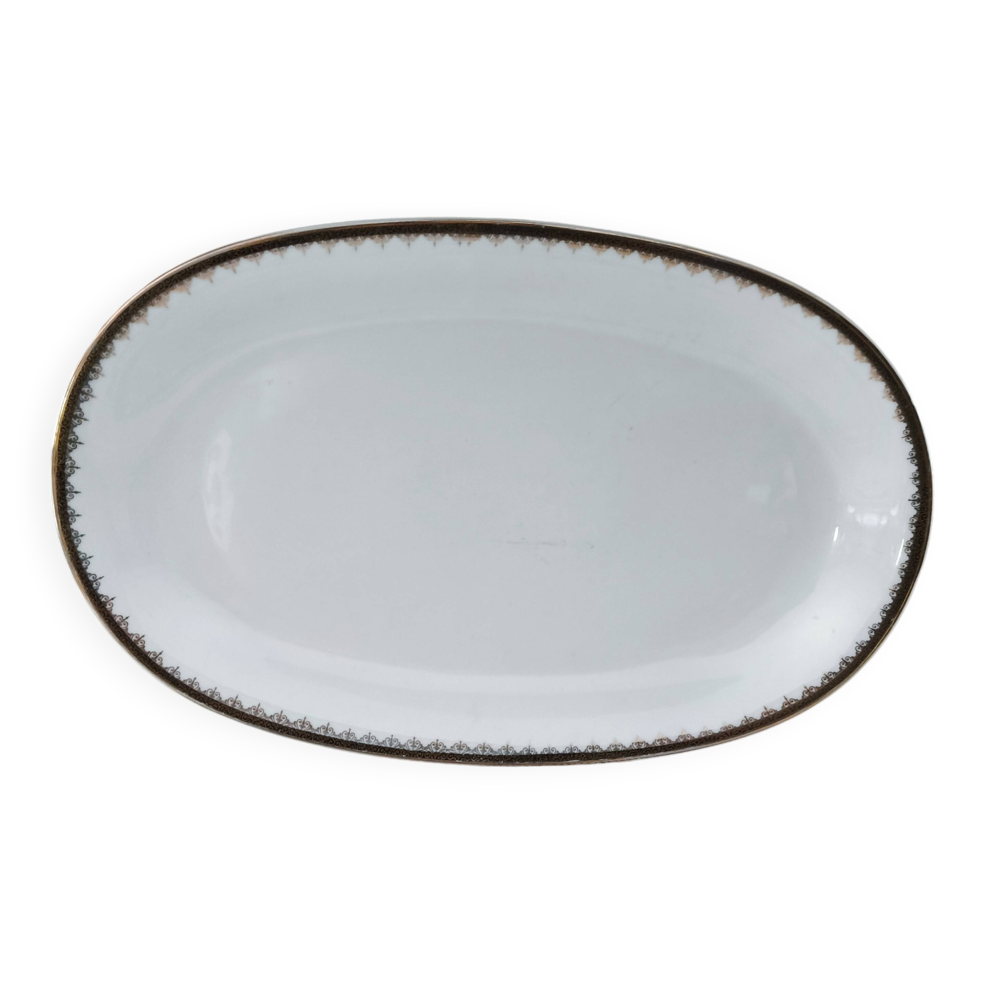 Large oval Winterling Bavaria porcelain dish with gold frieze Excelsior decoration