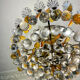 Vintage Murano glass chandelier, solid brass, Spain 1960s.