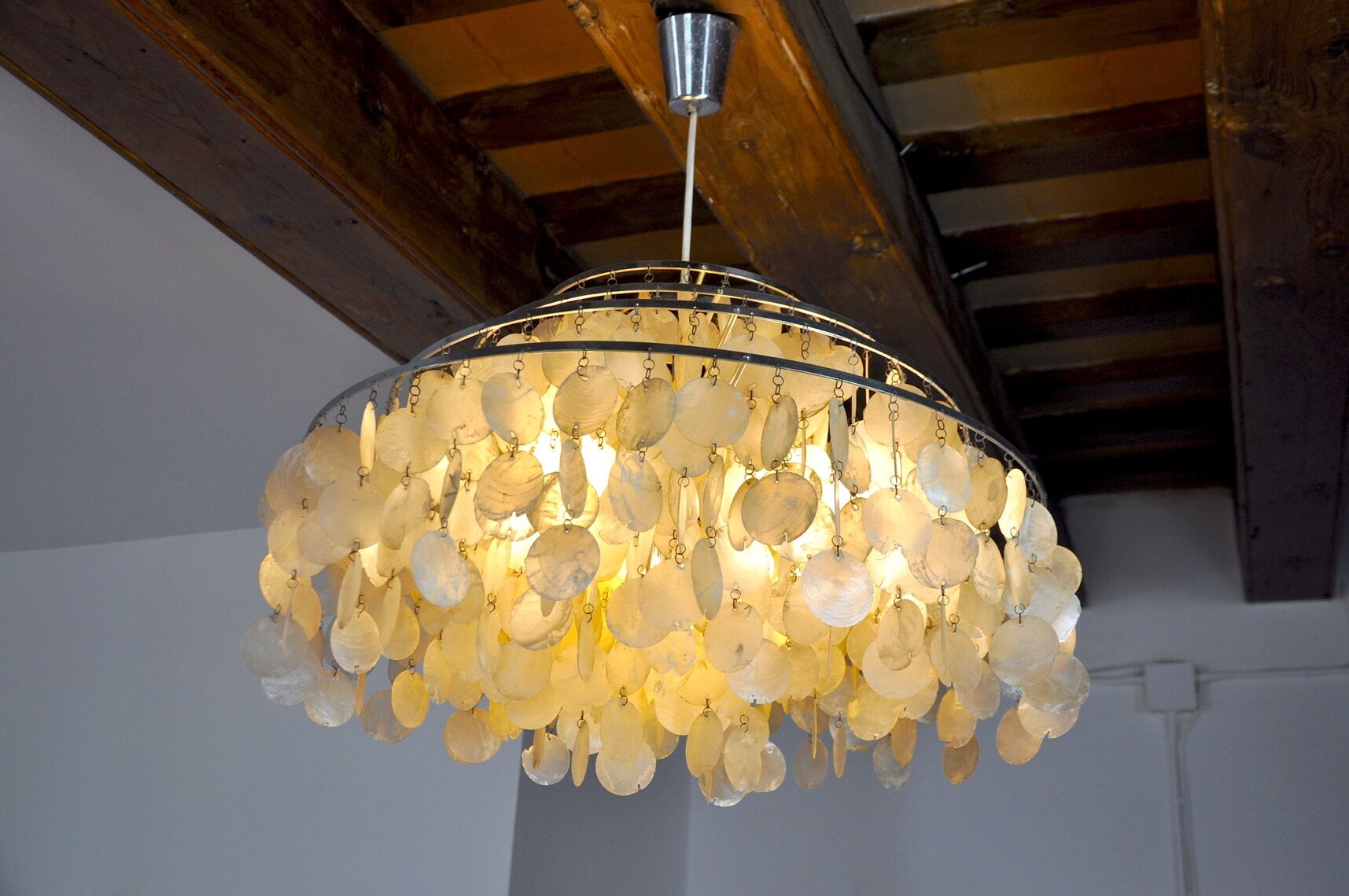 Mother-of-pearl chandelier, 4 levels, 1980, France