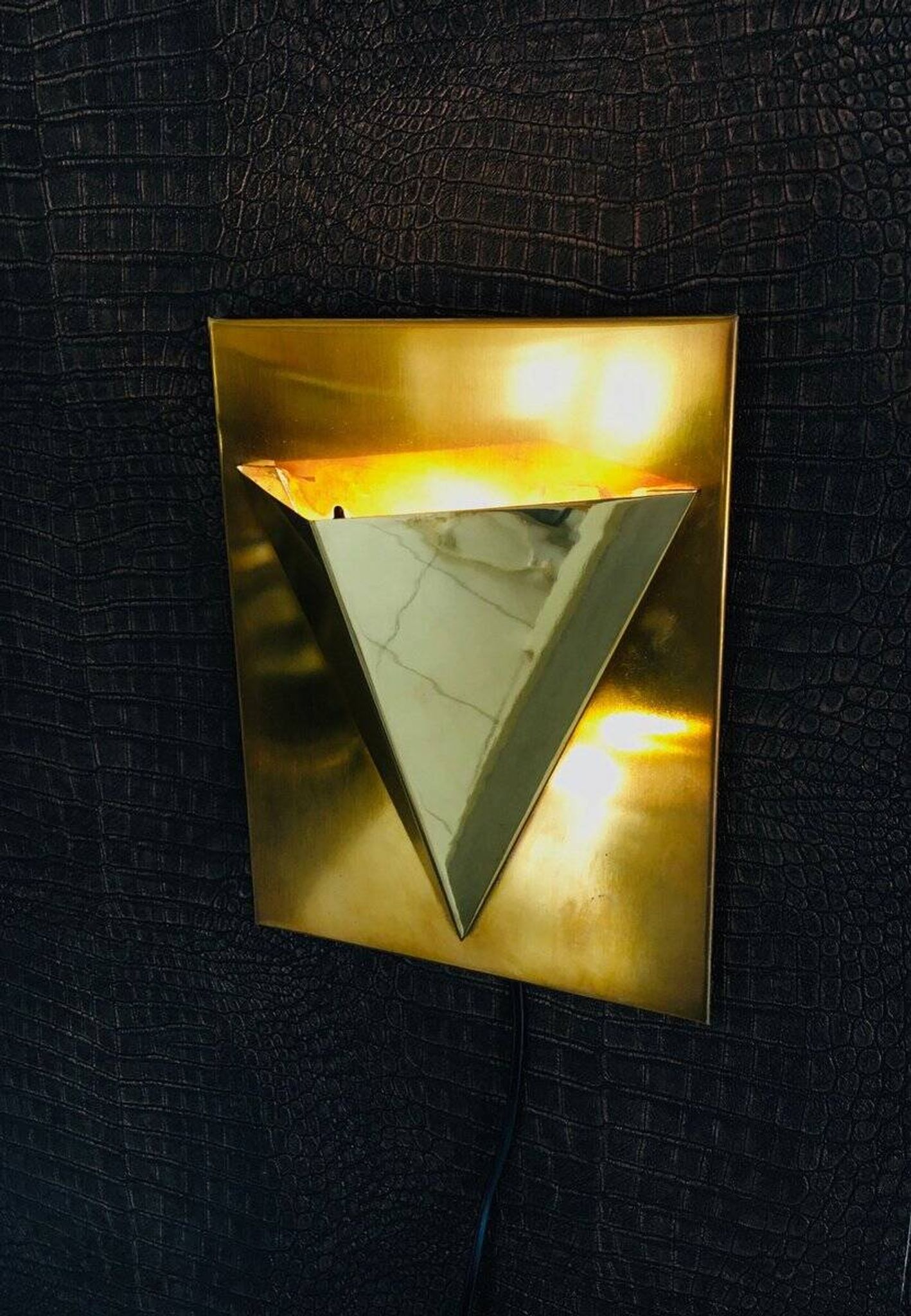 Postmodern Brass Wall Lamp Sconce from Liro, Belgium, 1980s