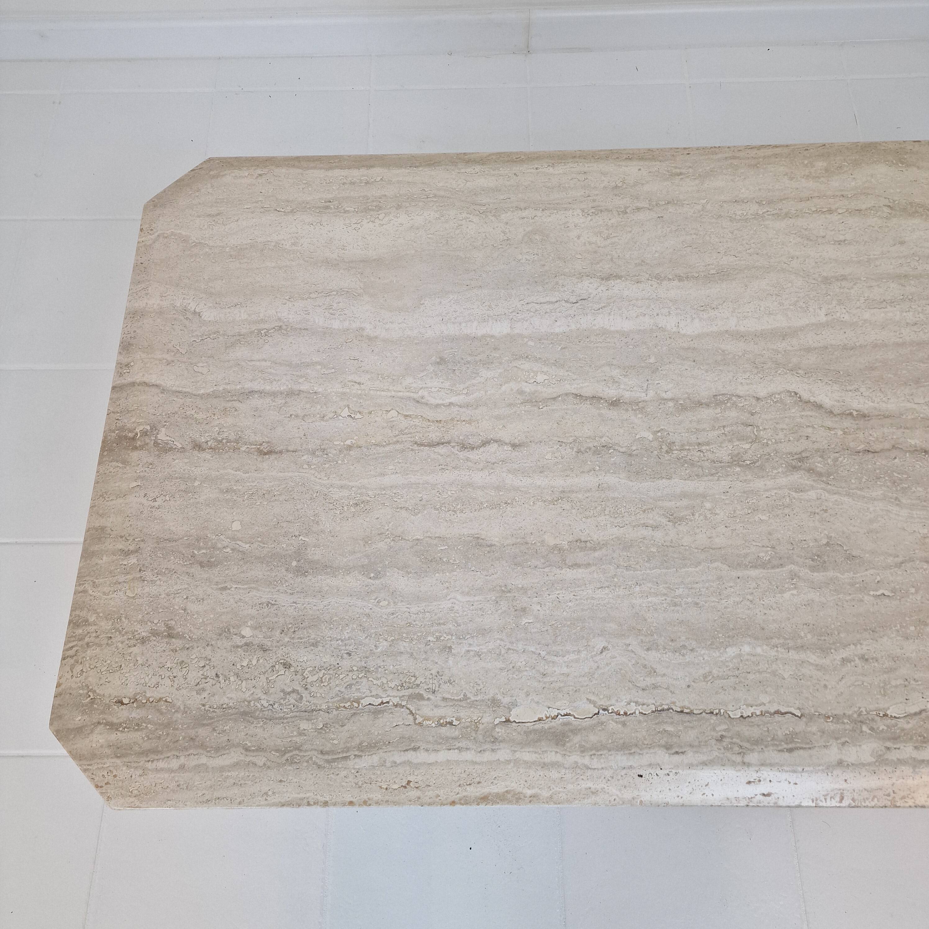 Rectangle Travertine Coffee or Side Table, Italy 1980s