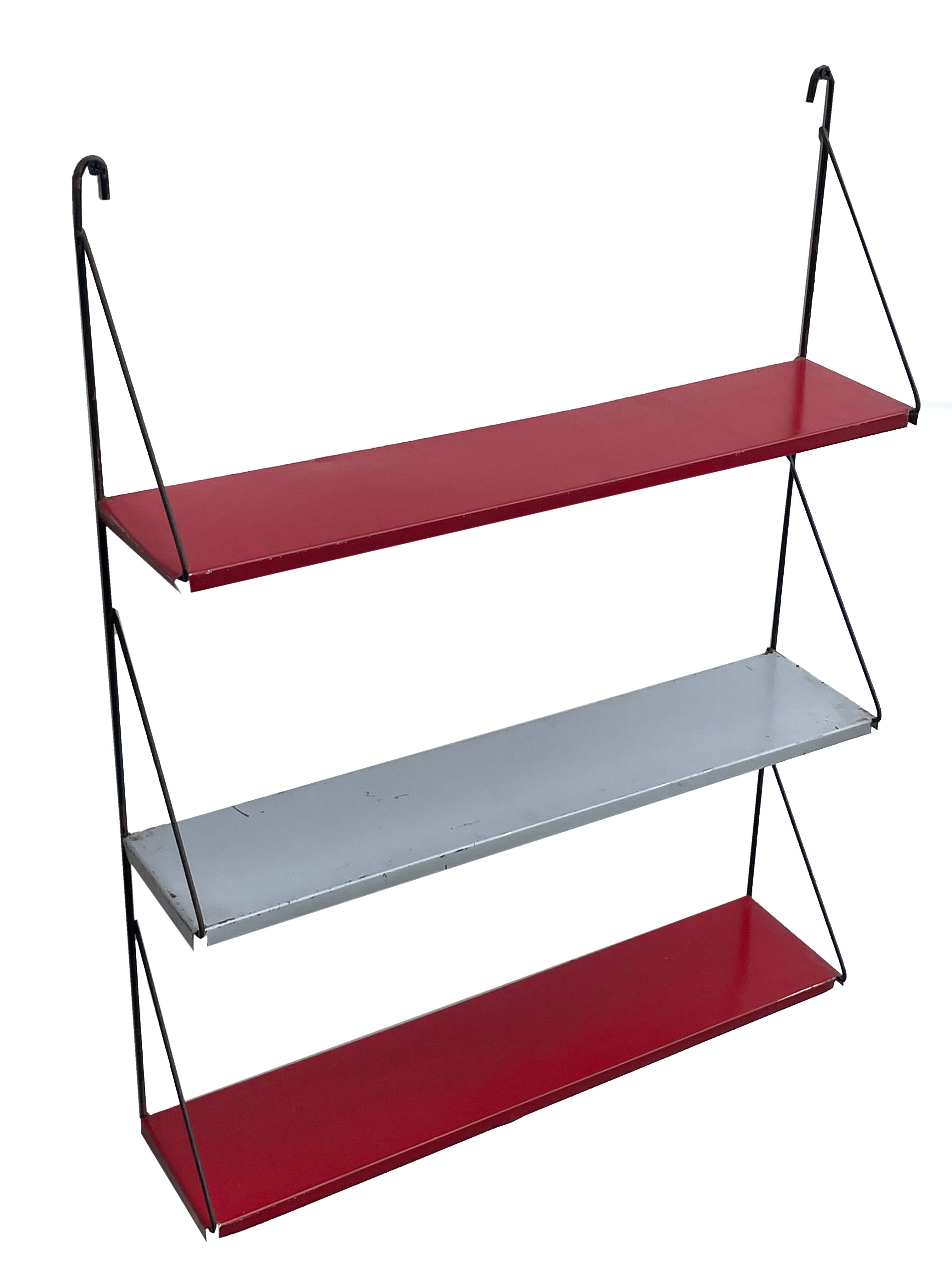 Vintage metal wall shelf wall rack minimalistic 1960’s