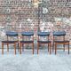 SAX set of 4 vintage Scandinavian chairs, teak and skai furniture