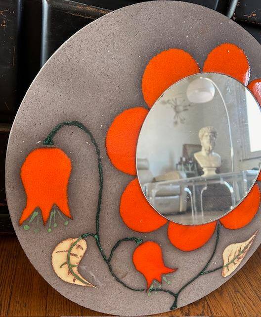 Large François Lembo Mirror 1970 Vallauris - 50 Cm