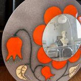 Large François Lembo Mirror 1970 Vallauris - 50 Cm